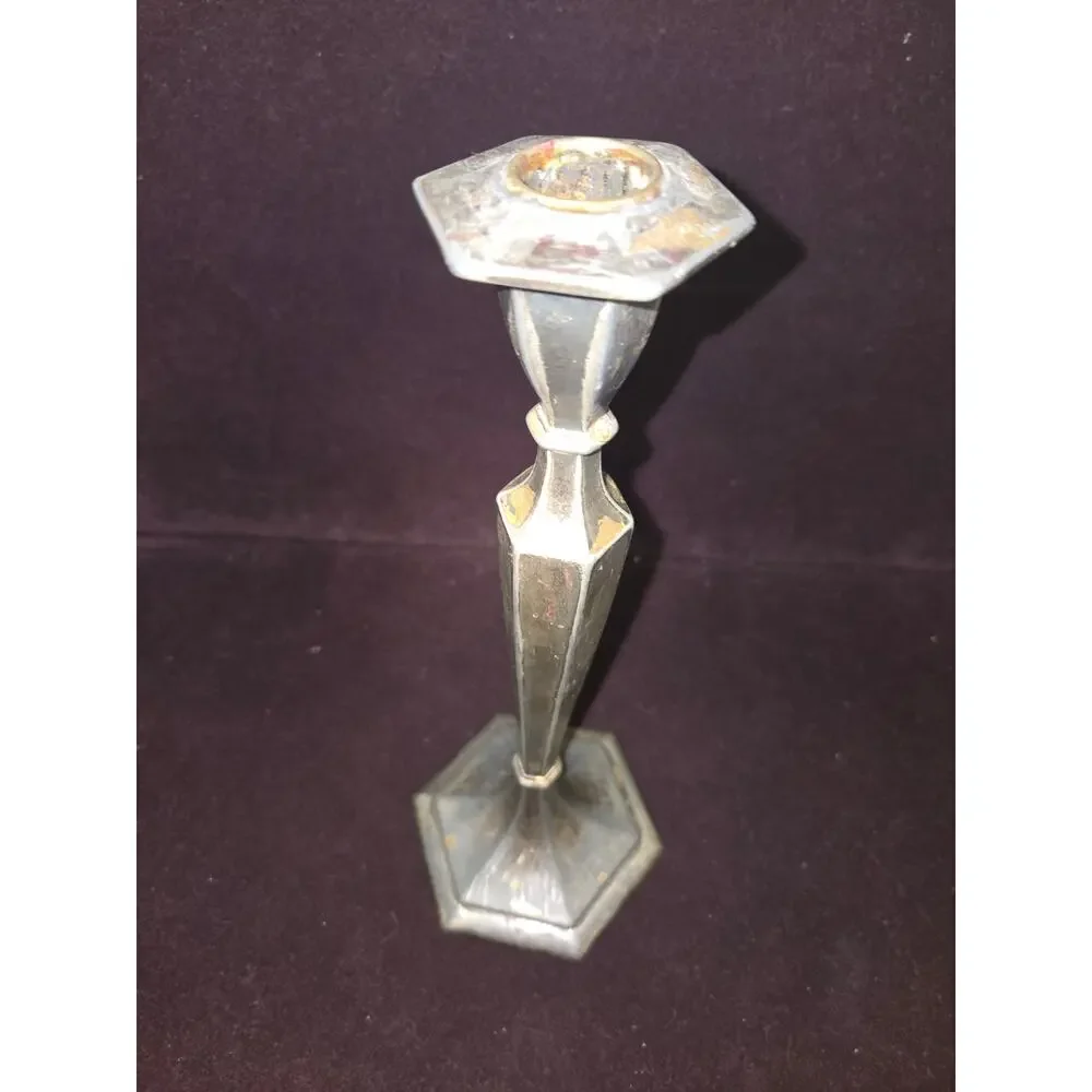 Vintage Weidlich Brothers Silver Plate Candlestick Holder Art Deco #2226 WB Mfg